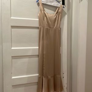 Claire midi champagne show me your mumu bridesmaids dress